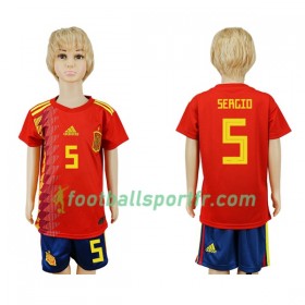 Tenue Espagne Sergio 5 Enfant Domicile Coupe du monde 2018 Maillot de Foot